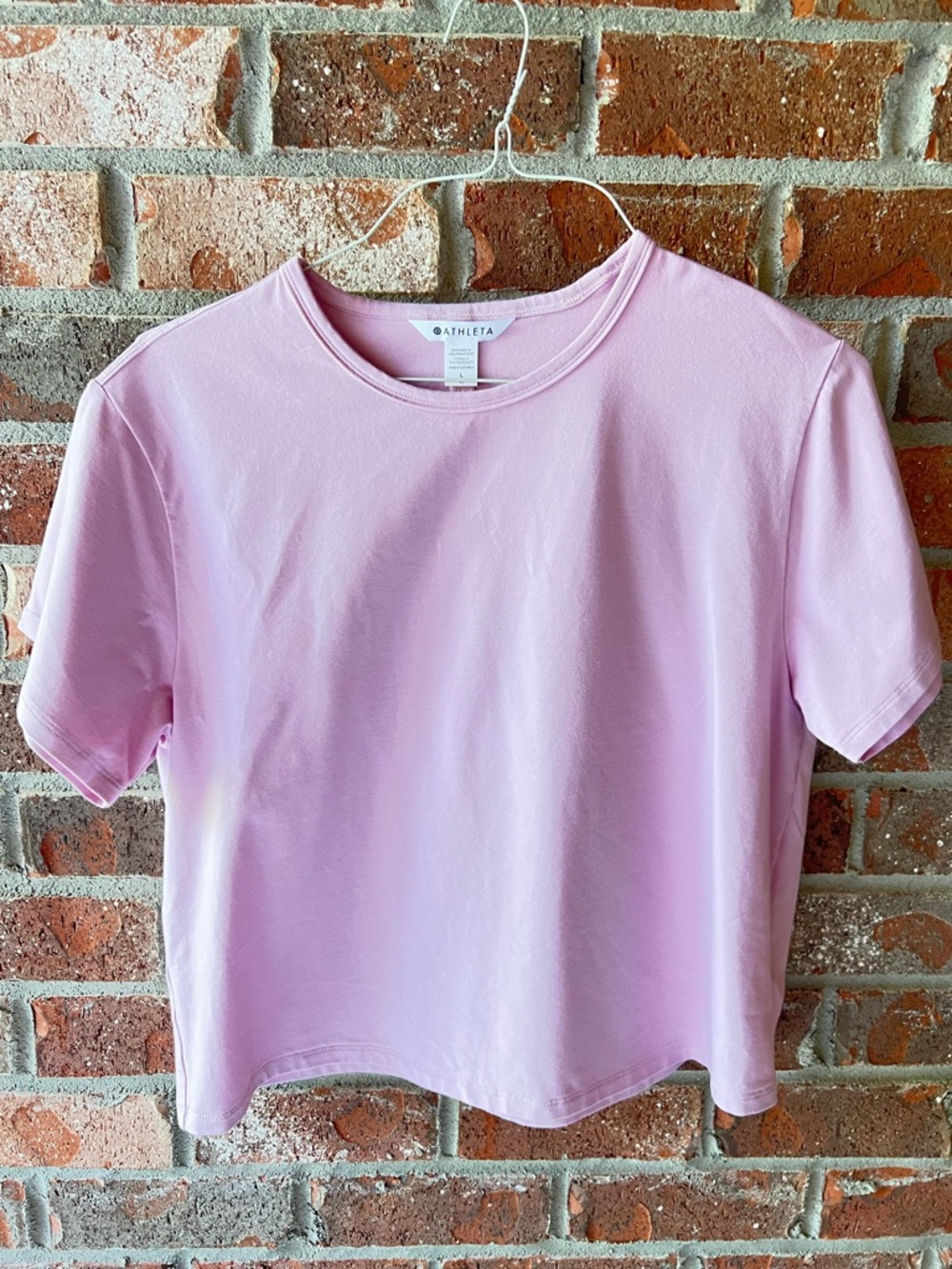 Athleta Pink Short Sleeve Crewneck Tee size Large